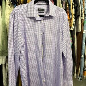 Bugatchi Lavender Micro-Check Dress Shirt